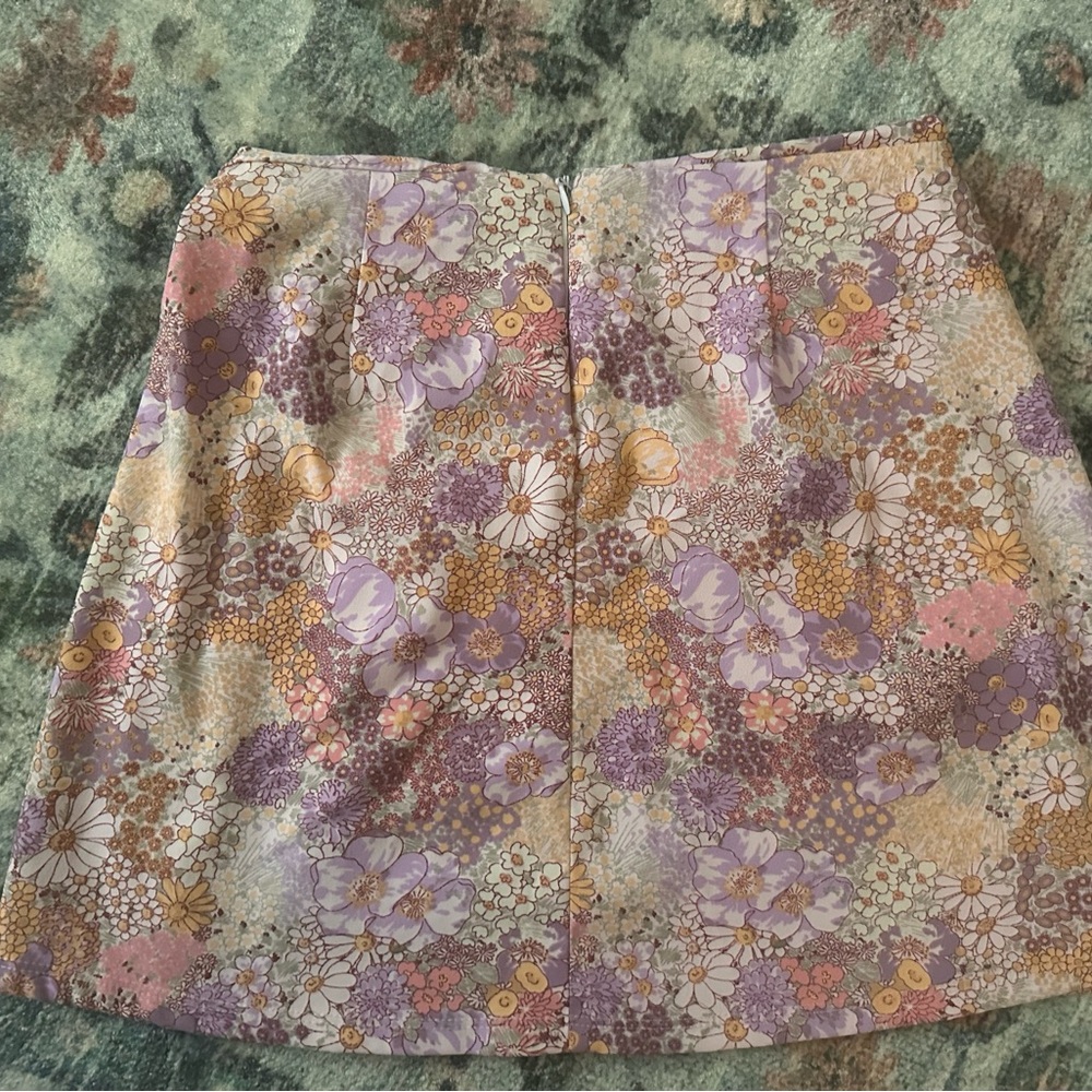 Altar'd State Pastel Floral Mini Skirt in Lavender, Pink and Yellow
